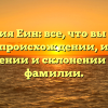 Фамилия Еин: все, что вы хотели знать о происхождении, истории, значении и склонении этой фамилии.