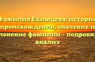 Фамилия Екимцева: история происхождения, значение и склонение фамилии – подробный анализ