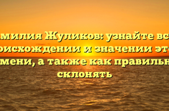 Фамилия Жуликов: узнайте все о происхождении и значении этого имени, а также как правильно склонять