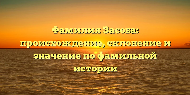 Фамилия Засоба: происхождение, склонение и значение по фамильной истории