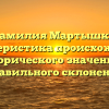 Фамилия Мартышко: характеристика происхождения, исторического значения и правильного склонения