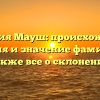 Фамилия Мауш: происхождение, история и значение фамилии, а также все о склонении