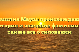 Фамилия Мауш: происхождение, история и значение фамилии, а также все о склонении