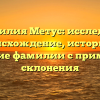 Фамилия Метус: исследуем происхождение, историю и значение фамилии с примерами склонения