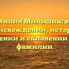 Фамилия Мильшин: всё о происхождении, истории, значении и склонении этой фамилии