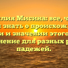 Фамилия Мисина: все, что вы хотели знать о происхождении, истории и значении этого имени + склонение для разных родов и падежей.