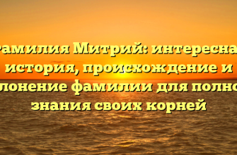 Фамилия Митрий: интересная история, происхождение и склонение фамилии для полного знания своих корней