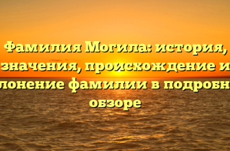 Фамилия Могила: история, значения, происхождение и склонение фамилии в подробном обзоре