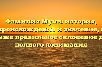 Фамилия Муин: история, происхождение и значение, а также правильное склонение для полного понимания