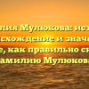 Фамилия Мулюкова: история, происхождение и значение. Узнайте, как правильно склонять фамилию Мулюкова.