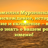 Фамилия Мурзинская: происхождение, история, значение и склонение — все, что нужно знать о вашем родном имени!