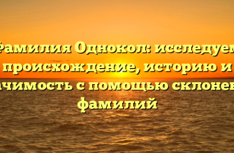 Фамилия Однокол: исследуем происхождение, историю и значимость с помощью склонения фамилий