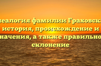 Генеалогия фамилии Граховский: история, происхождение и значения, а также правильное склонение
