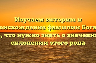 Изучаем историю и происхождение фамилии Богаев: все, что нужно знать о значении и склонении этого рода