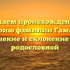 Изучаем происхождение и историю фамилии Гамаевы: значение и склонение для родословной