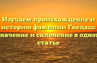 Изучаем происхождение и историю фамилии Гнедаш: значение и склонение в одной статье