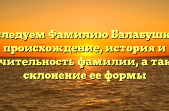Исследуем Фамилию Балабушкин: происхождение, история и значительность фамилии, а также склонение ее формы