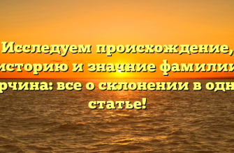 Исследуем происхождение, историю и значние фамилии Бурчина: все о склонении в одной статье!