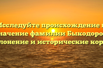Исследуйте происхождение и значение фамилии Быкодоров: склонение и исторические корни Исследуйте происхождение и значение фамилии Быкодоров: склонение и исторические корни