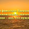 История фамилии Бабушкинская: происхождение, значения и склонение — все, что нужно знать