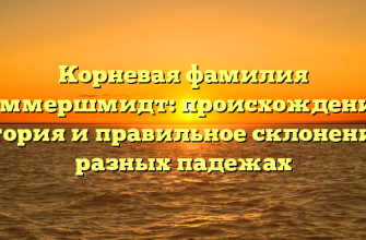 Корневая фамилия Гаммершмидт: происхождение, история и правильное склонение в разных падежах