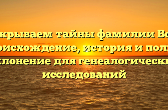 Раскрываем тайны фамилии Вови: происхождение, история и полное склонение для генеалогических исследований