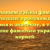 Раскрываем тайны фамилии Данилишин: происхождение, история и значение, а также склонение фамилии украинских корней