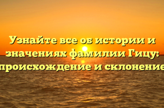 Узнайте все об истории и значениях фамилии Гицу: происхождение и склонение