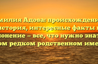 Фамилия Адова: происхождение и история, интересные факты и склонение — все, что нужно знать о этом редком родственном имени