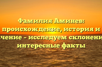 Фамилия Аминев: происхождение, история и значение – исследуем склонение и интересные факты