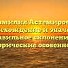Фамилия Астемирова: происхождение и значение, правильное склонение и исторические особенности