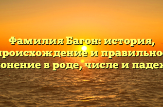 Фамилия Багон: история, происхождение и правильное склонение в роде, числе и падежах