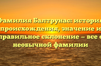 Фамилия Балтрунас: история происхождения, значение и правильное склонение — все о необычной фамилии