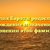 Фамилия Барата: родословная, происхождение и значение – все о склонении этой фамилии