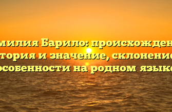 Фамилия Барило: происхождение, история и значение, склонение и особенности на родном языке