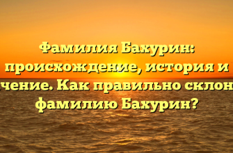 Фамилия Бахурин: происхождение, история и значение. Как правильно склонять фамилию Бахурин?