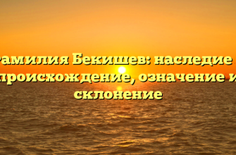 Фамилия Бекишев: наследие и происхождение, означение и склонение