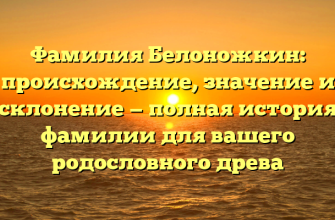 Фамилия Белоножкин: происхождение, значение и склонение — полная история фамилии для вашего родословного древа