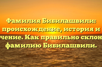 Фамилия Бибилашвили: происхождение, история и значение. Как правильно склонять фамилию Бибилашвили.
