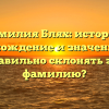Фамилия Блях: история, происхождение и значение, как правильно склонять эту фамилию?