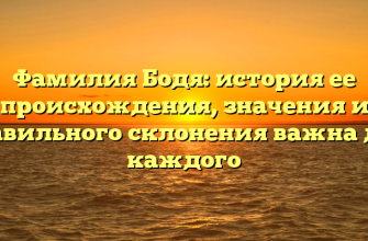 Фамилия Бодя: история ее происхождения, значения и правильного склонения важна для каждого