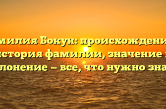 Фамилия Бокун: происхождение и история фамилии, значение и склонение — все, что нужно знать Фамилия Бокун: происхождение и история фамилии, значение и склонение — все, что нужно знать