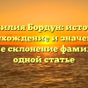 Фамилия Бордун: история, происхождение и значения, а также склонение фамилии в одной статье