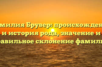 Фамилия Брувер: происхождение и история рода, значение и правильное склонение фамилии