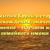 Фамилия Брунь: история происхождения, значение и склонение — изучаем корни семейного имени