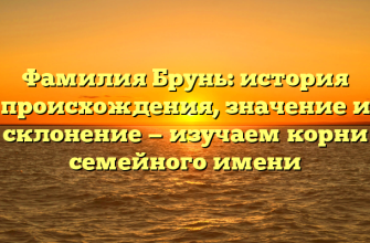 Фамилия Брунь: история происхождения, значение и склонение — изучаем корни семейного имени