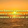 Фамилия Буния: происхождение, история и значение, а также склонение в русском языке