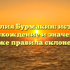 Фамилия Бурмакин: история, происхождение и значение, а также правила склонения