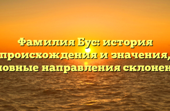 Фамилия Бус: история происхождения и значения, основные направления склонения