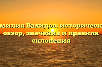 Фамилия Вахидов: исторический обзор, значения и правила склонения